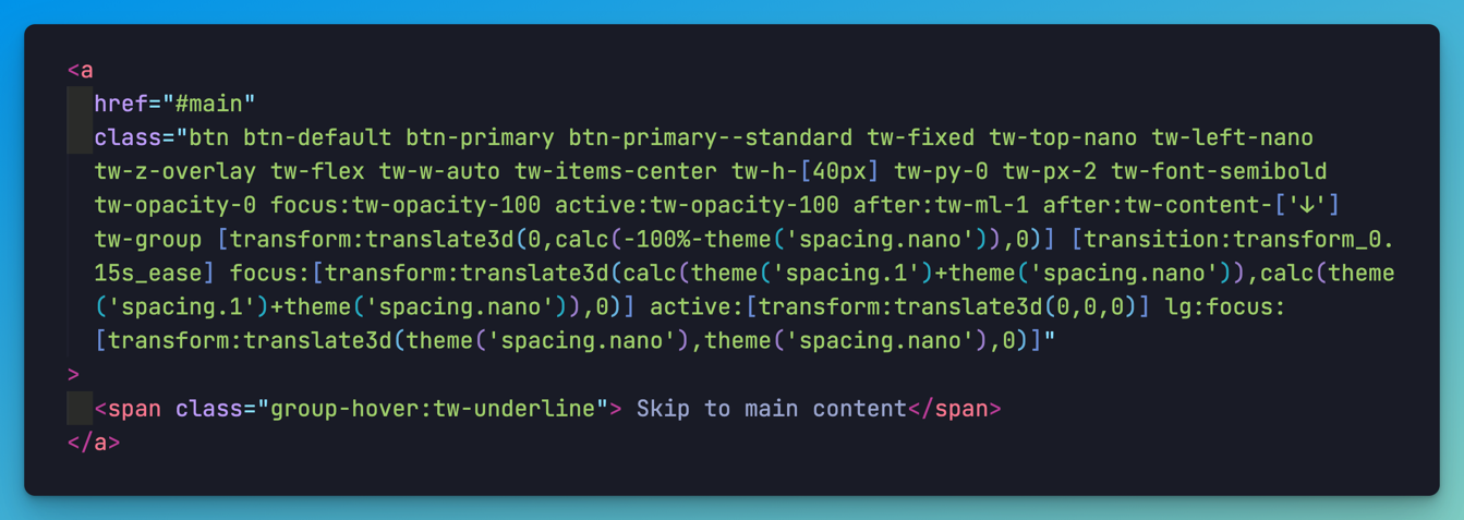 tailwind markup example